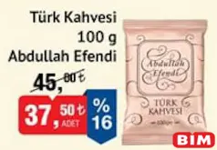 ABDULLAH EFENDİ TÜRK KAHVESİ 100 G